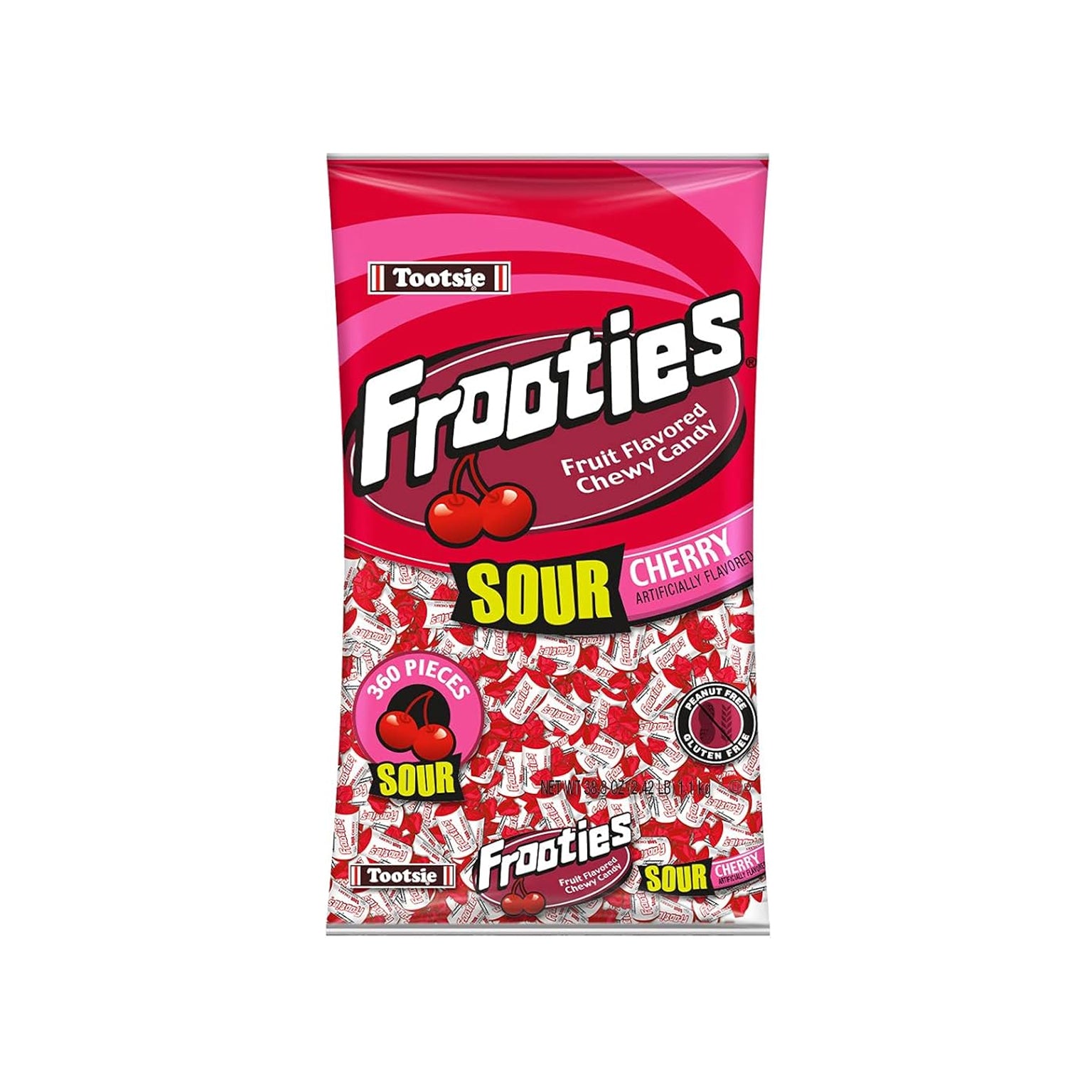 Tootsie Frooties Sour Cherry 360Pc Bag - 1.1kg