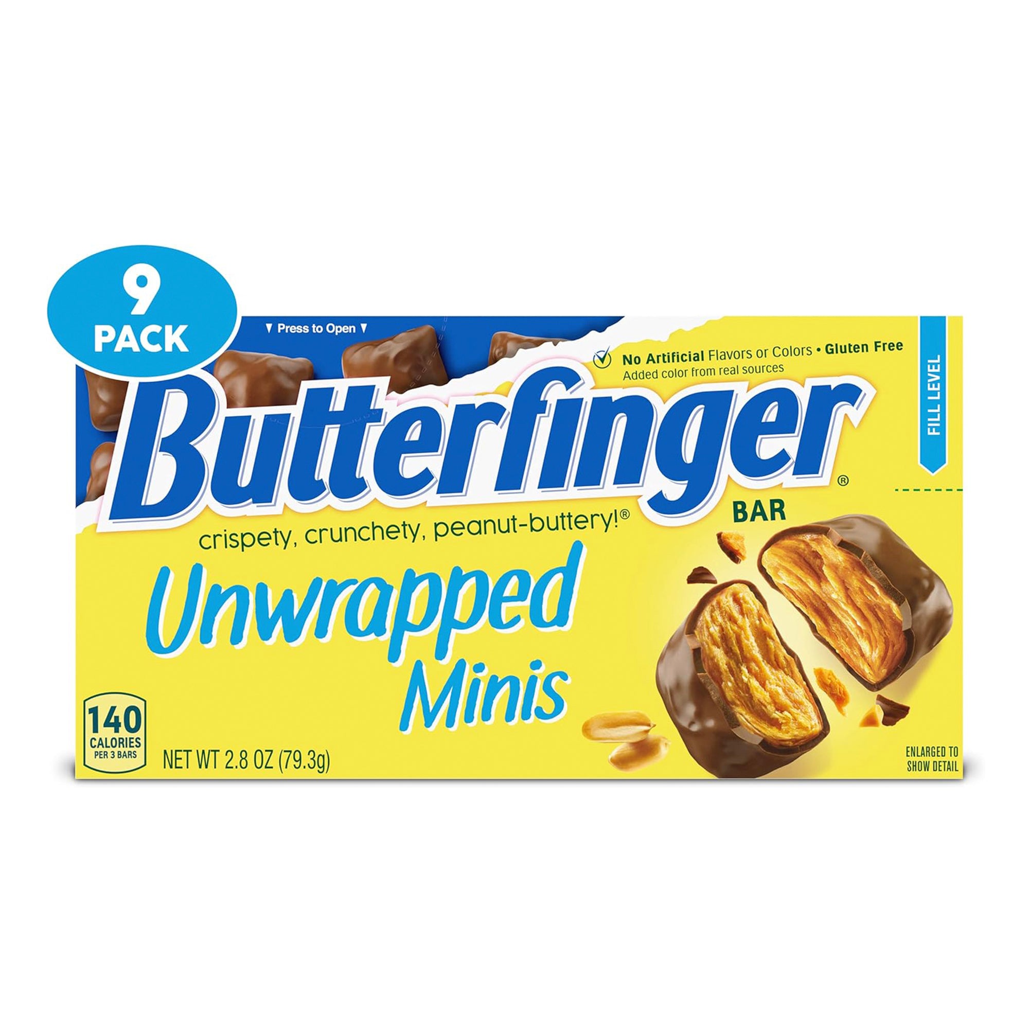 Butterfinger Unwrapped Minis Theatre Box -(79.3g) Pack of 9