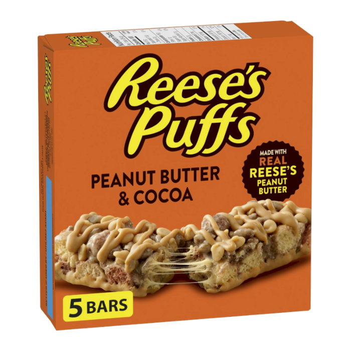 Reese's Puffs Treats Cereal Bars 5-Pack 120g - Pack of 12 (24g x 60 Bars)